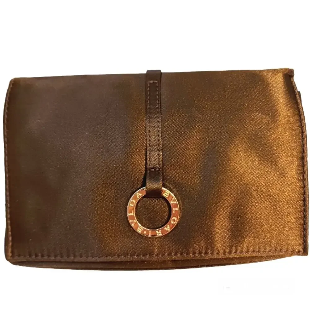 Bulgari Black Satin Crossbody Bag with Gold Chain